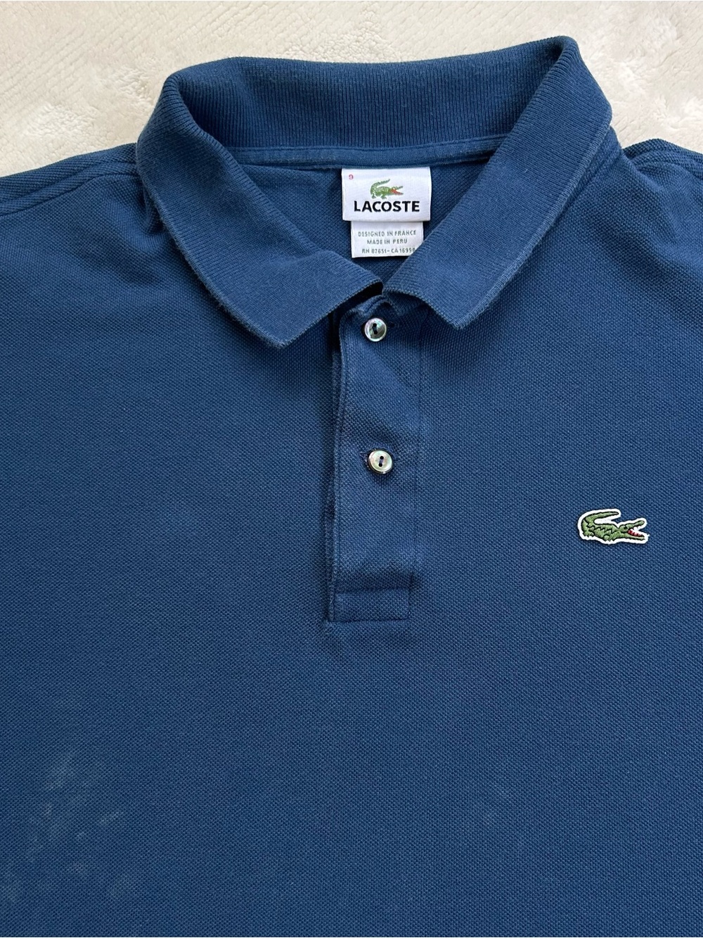 Lacoste Men’s Polo Dark Blue Size 9 3XL